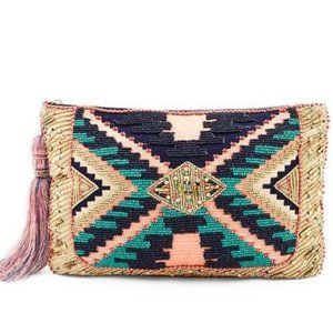 Chico’s Kayla beaded clutch bag Purse.  NWOT